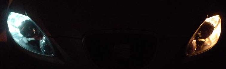 Verswchil voor en na inbouw Philips Blue Vision T10 lampen